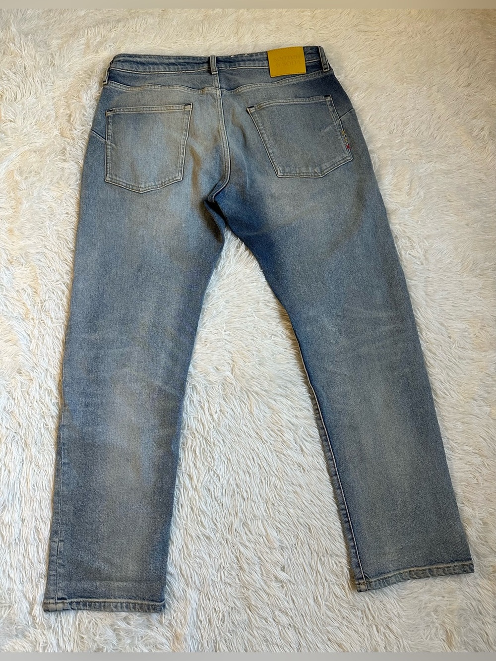Scotch & Soda "The Zee" Distressed Button Fly Jeans 36x32 Stitch Detail Denim - Picture 3 of 10